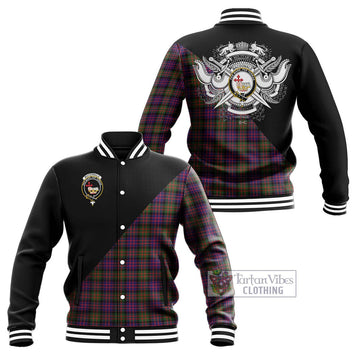 MacDonald Modern Tartan Baseball Jacket with Family Crest and Military Logo Style