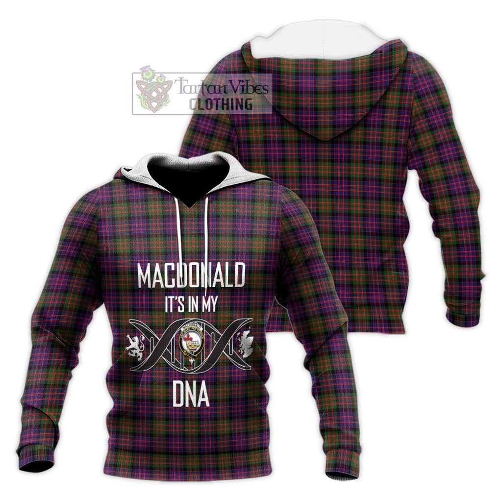 MacDonald Modern Tartan Knitted Hoodie with Family Crest DNA In Me Style Unisex Knitted Pullover Hoodie - Tartanvibesclothing Shop