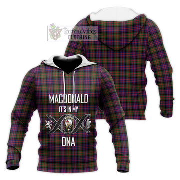 MacDonald Modern Tartan Knitted Hoodie with Family Crest DNA In Me Style