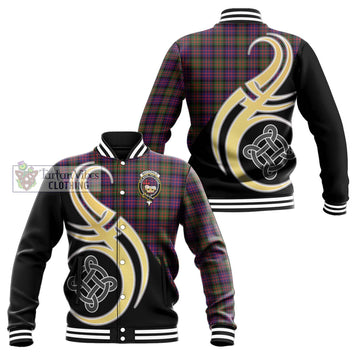 MacDonald Modern Tartan Baseball Jacket with Family Crest and Celtic Symbol Style