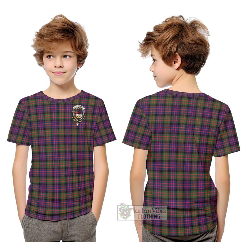 MacDonald Modern Tartan Kid T-Shirt with Family Crest Youth XL Size14 - Tartanvibesclothing Shop