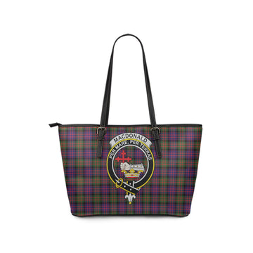 MacDonald Modern Tartan Leather Tote Bag with Family Crest