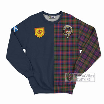 MacDonald Modern Tartan Sweatshirt Alba with Scottish Lion Royal Arm Half Style