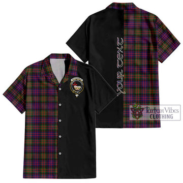 MacDonald Modern Tartan Short Sleeve Button Shirt with Family Crest and Half Of Me Style