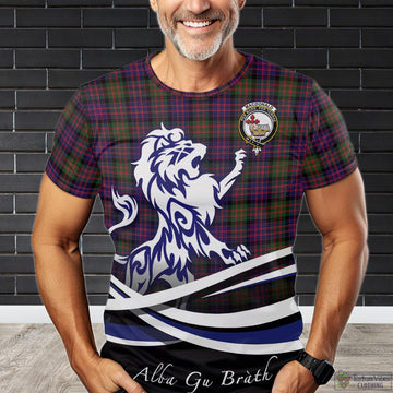 MacDonald Modern Tartan T-Shirt with Alba Gu Brath Regal Lion Emblem