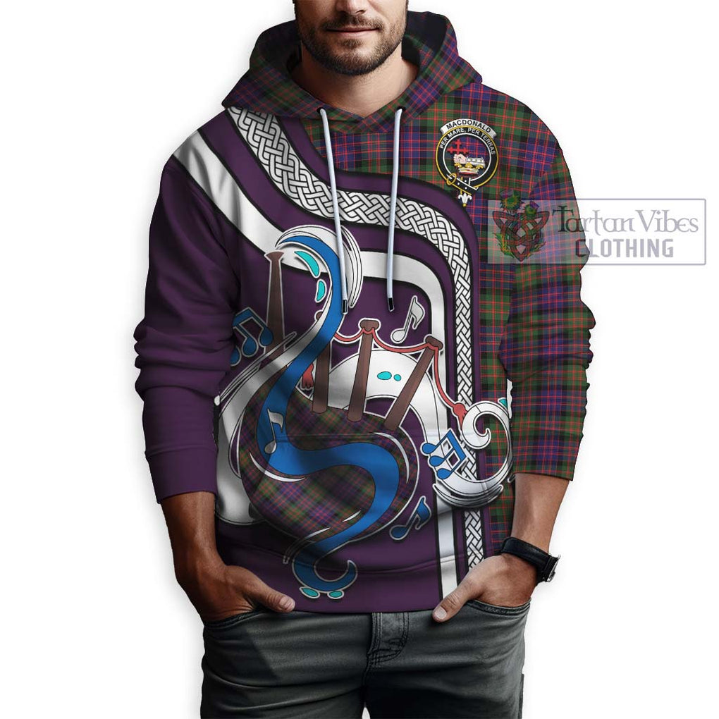 MacDonald Modern Tartan Hoodie with Epic Bagpipe Style Zip Hoodie - Tartanvibesclothing Shop