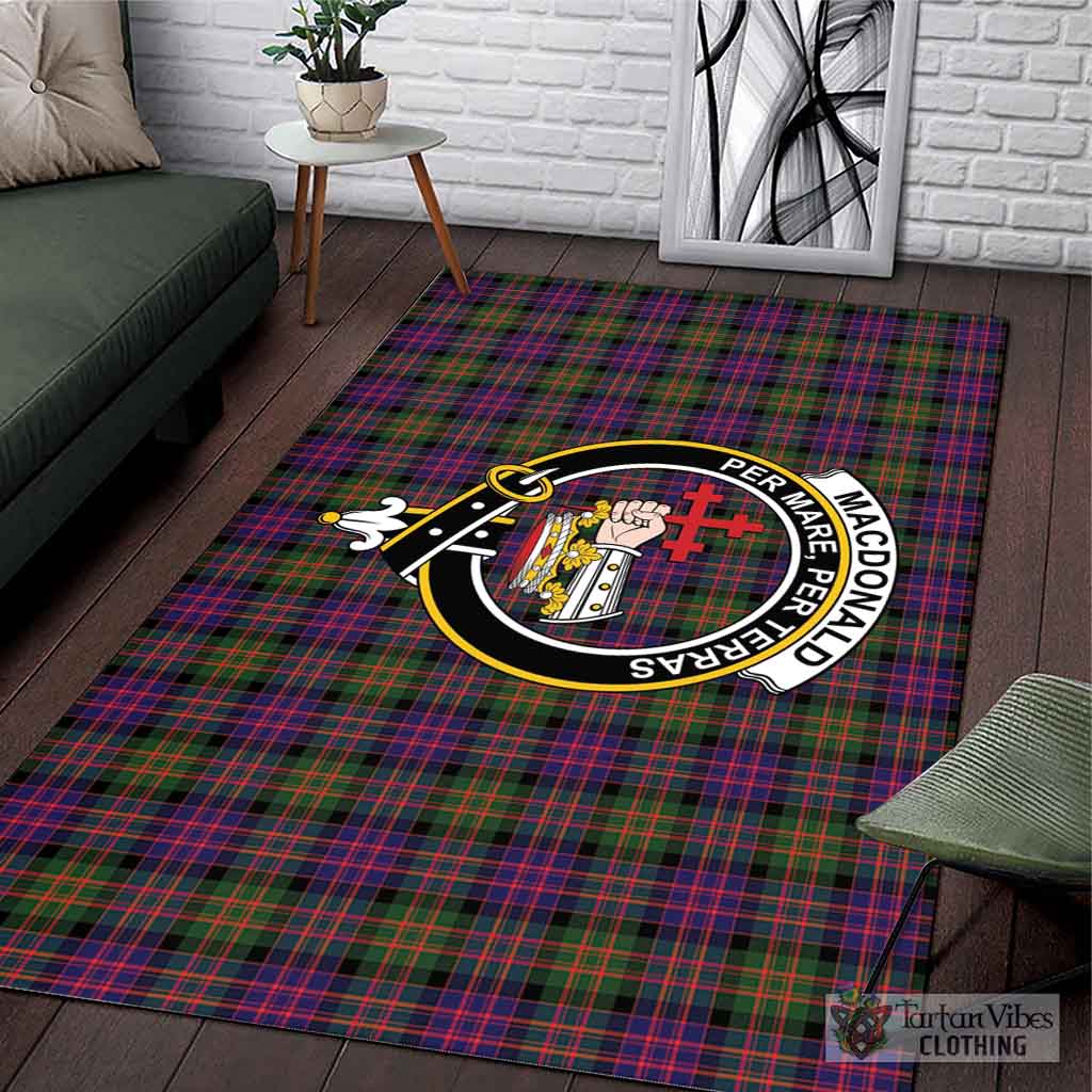 Tartan Vibes Clothing MacDonald Modern Tartan Area Rug with Family Crest