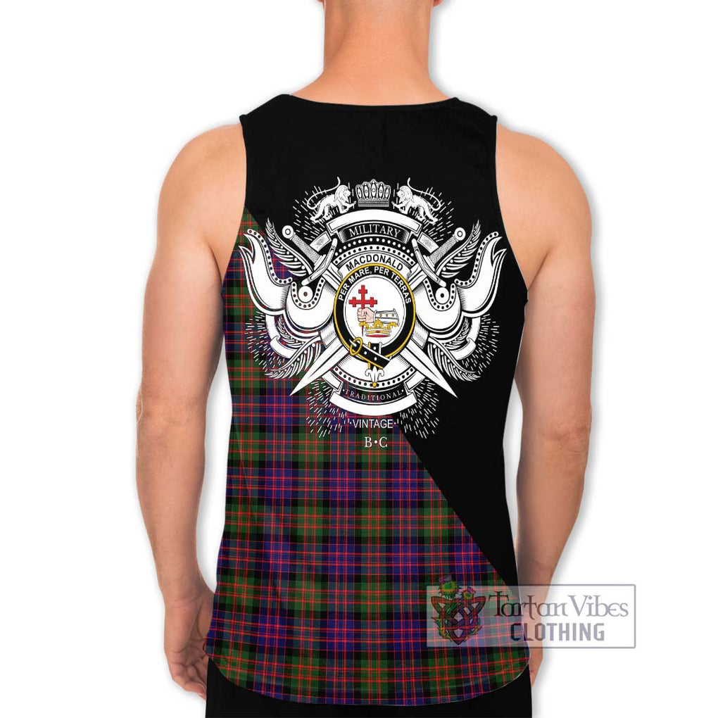 MacDonald Modern Tartan Men's Tank Top with Family Crest and Military Logo Style - Tartanvibesclothing Shop