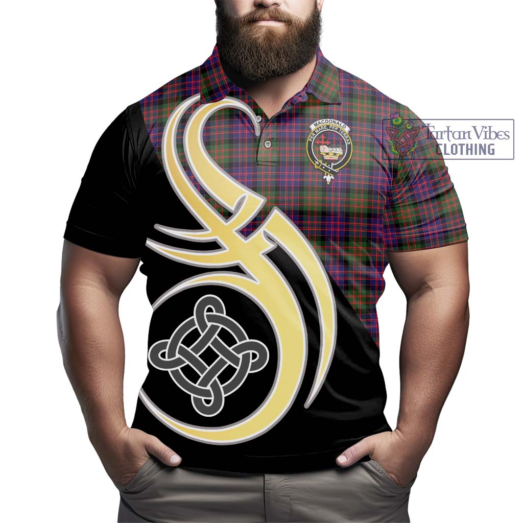 MacDonald Modern Tartan Polo Shirt with Family Crest and Celtic Symbol Style - Tartan Vibes Clothing