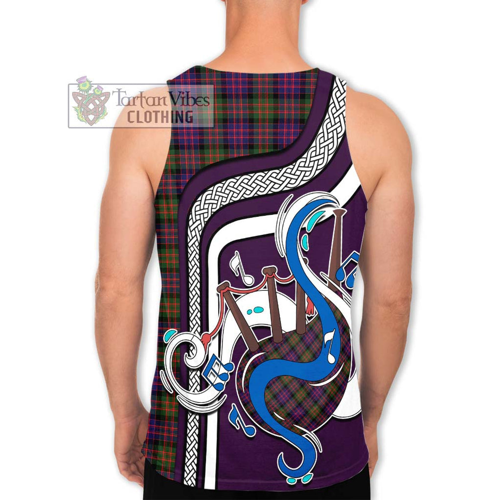 MacDonald Modern Tartan Men's Tank Top with Epic Bagpipe Style - Tartanvibesclothing Shop