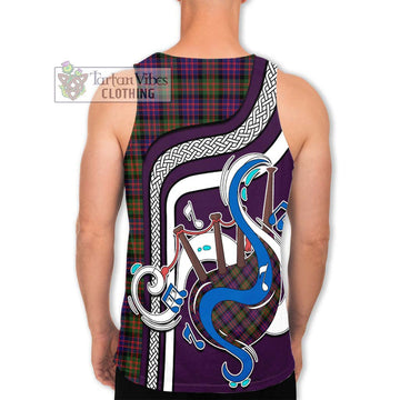 MacDonald Modern Tartan Men's Tank Top with Epic Bagpipe Style