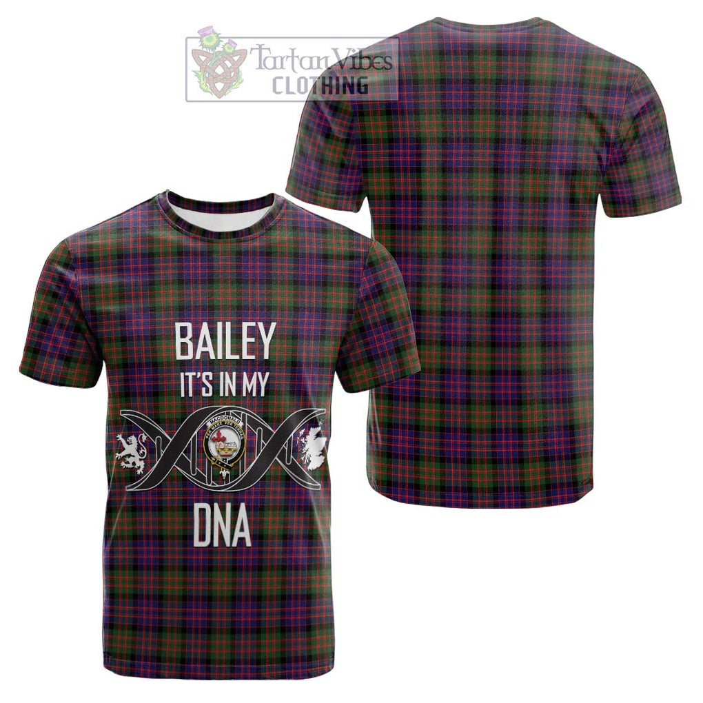 Tartan Vibes Clothing MacDonald Modern Tartan Cotton T-shirt with Family Crest DNA In Me Style