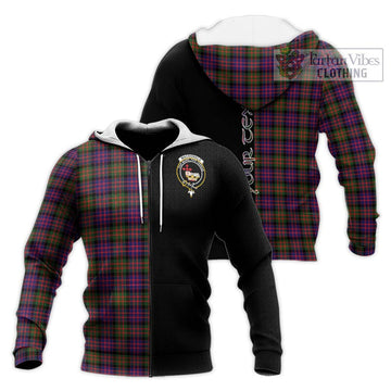 MacDonald Modern Tartan Knitted Hoodie with Family Crest and Half Of Me Style