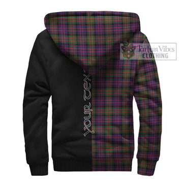 MacDonald Modern Tartan Sherpa Hoodie with Family Crest and Half Of Me Style