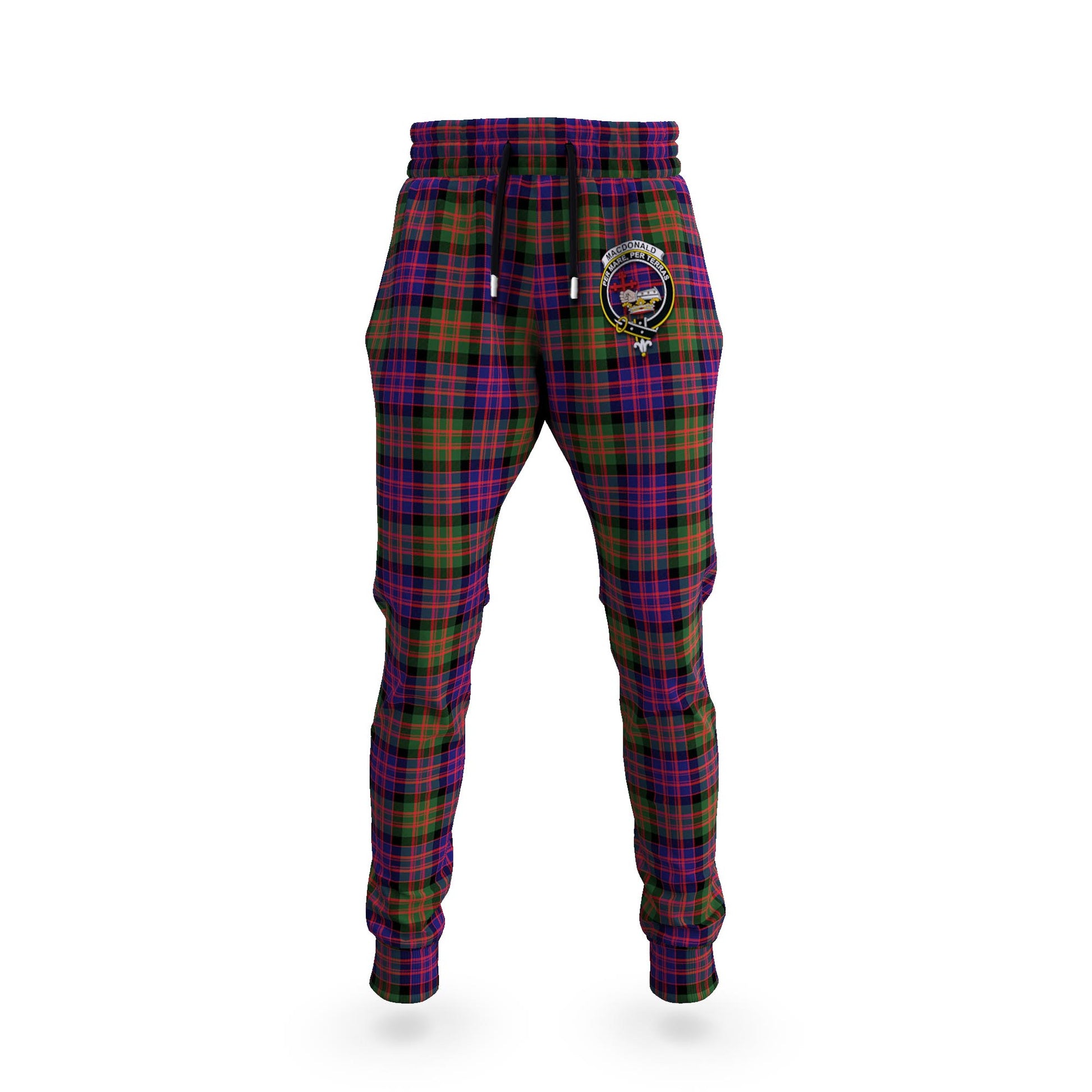 MacDonald Modern Tartan Joggers Pants with Family Crest 5XL - Tartan Vibes Clothing