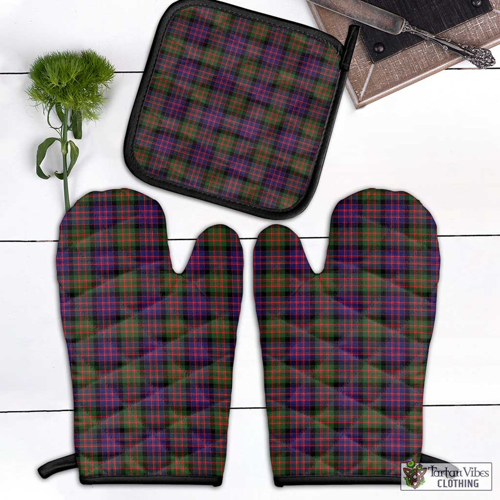 MacDonald Modern Tartan Combo Oven Mitt & Pot-Holder Combo 1 Oven Mitt & 1 Pot-Holder Black - Tartan Vibes Clothing