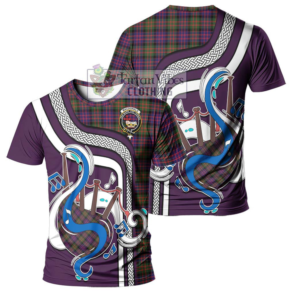 MacDonald Modern Tartan T-Shirt with Epic Bagpipe Style - Tartanvibesclothing Shop