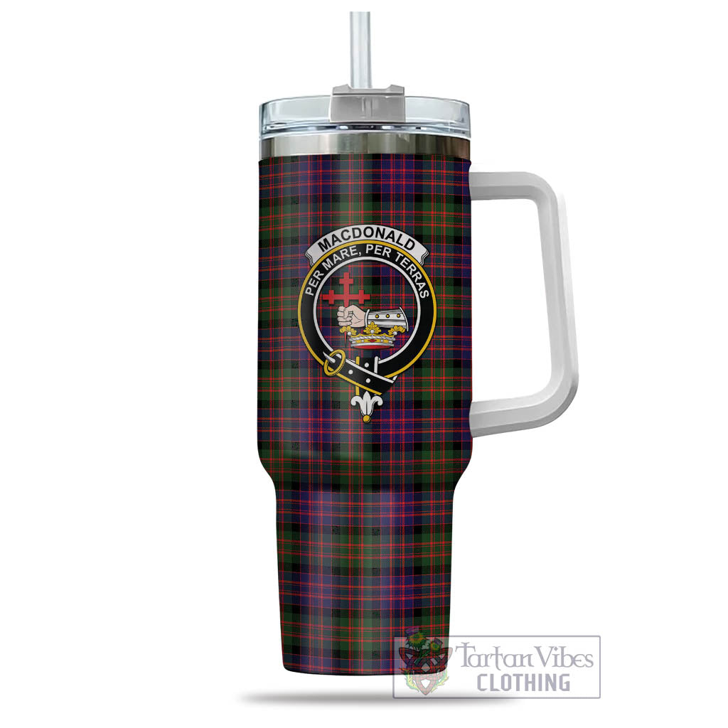 Tartan Vibes Clothing MacDonald Modern Tartan and Family Crest Tumbler with Handle