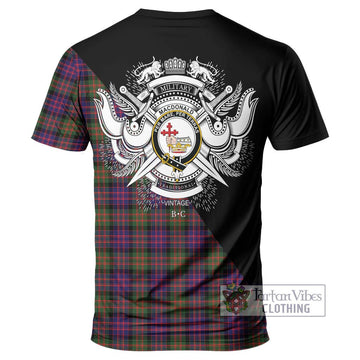 MacDonald Modern Tartan T-Shirt with Family Crest and Military Logo Style