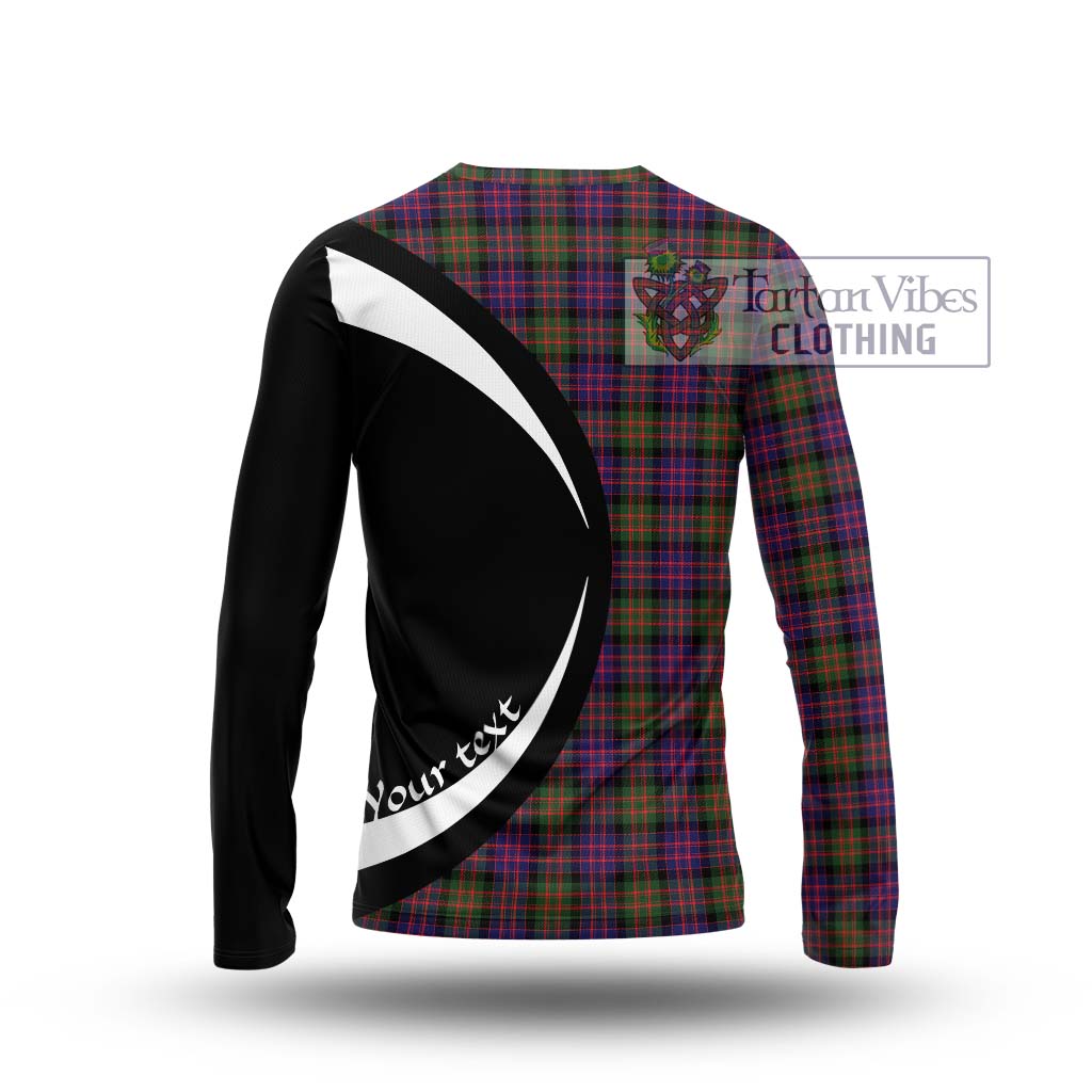 MacDonald Modern Tartan Long Sleeve T-Shirt with Family Crest Circle Style - Tartan Vibes Clothing