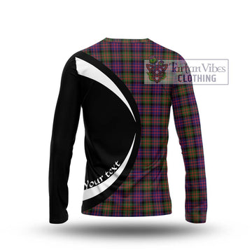 MacDonald Modern Tartan Long Sleeve T-Shirt with Family Crest Circle Style