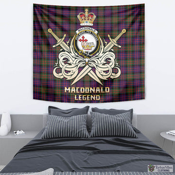 MacDonald Modern Tartan Tapestry with Clan Crest and the Golden Sword of Courageous Legacy