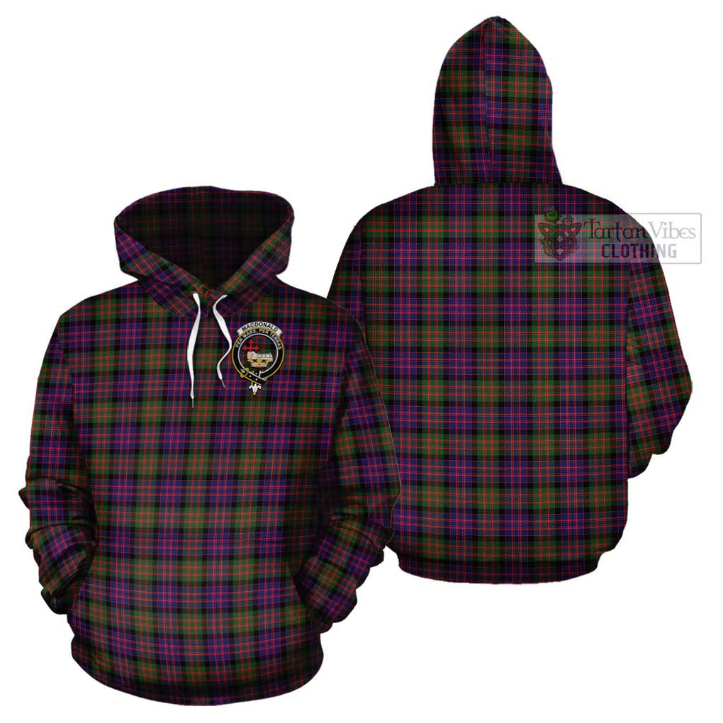 MacDonald Modern Tartan Cotton Hoodie with Family Crest Pullover Hoodie - Tartan Vibes Clothing