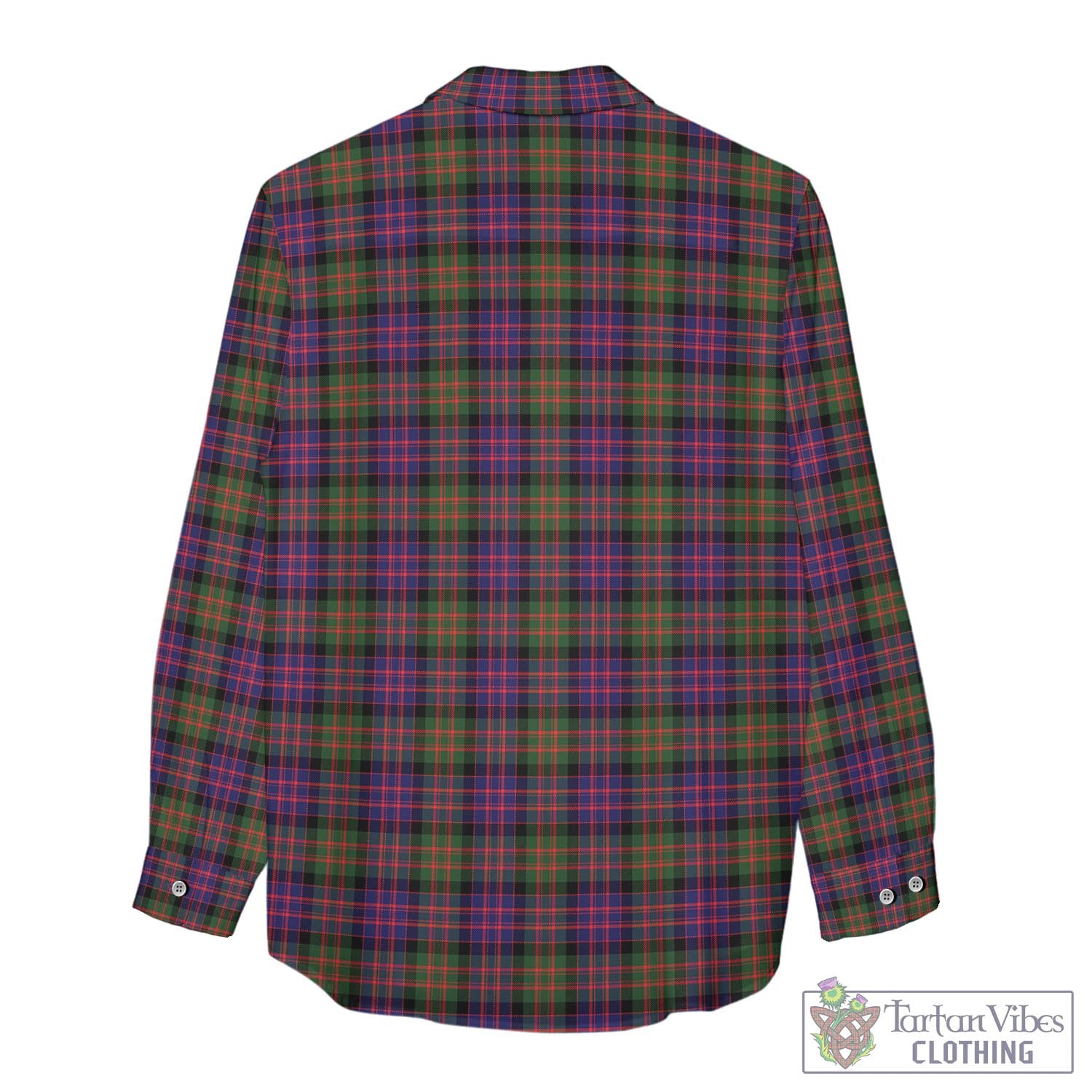 Tartan Vibes Clothing MacDonald Modern Tartan Womens Casual Shirt with Family Crest