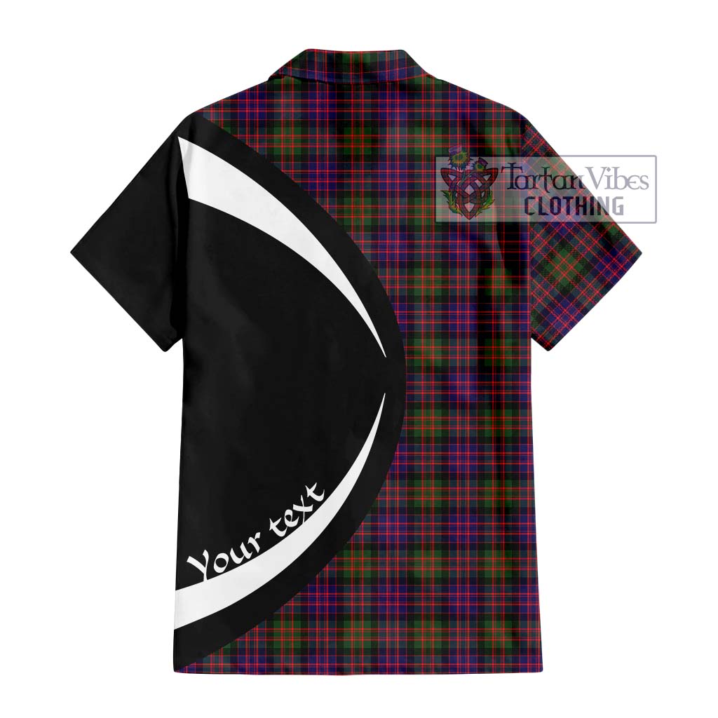 MacDonald Modern Tartan Short Sleeve Button Up with Family Crest Circle Style - Tartan Vibes Clothing