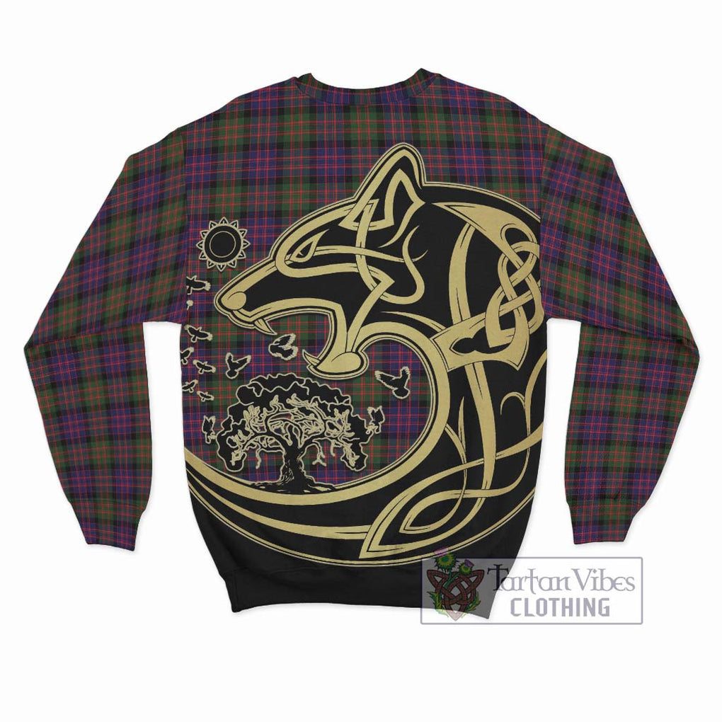 MacDonald Modern Tartan Sweatshirt with Family Crest Celtic Wolf Style - Tartan Vibes Clothing