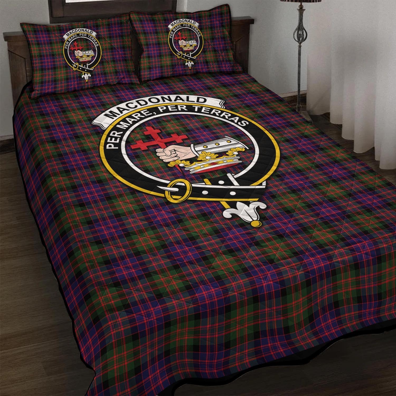 MacDonald Modern Tartan Quilt Bed Set with Family Crest - Tartan Vibes Clothing