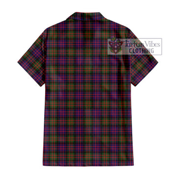 MacDonald Modern Tartan Short Sleeve Button Shirt with Family Crest DNA In Me Style