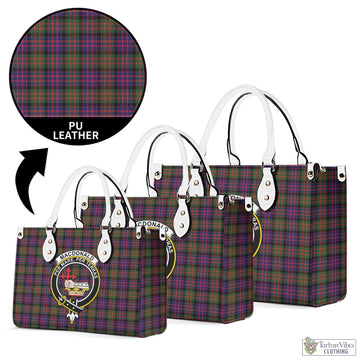 MacDonald Modern Tartan Luxury Leather Handbags with Family Crest