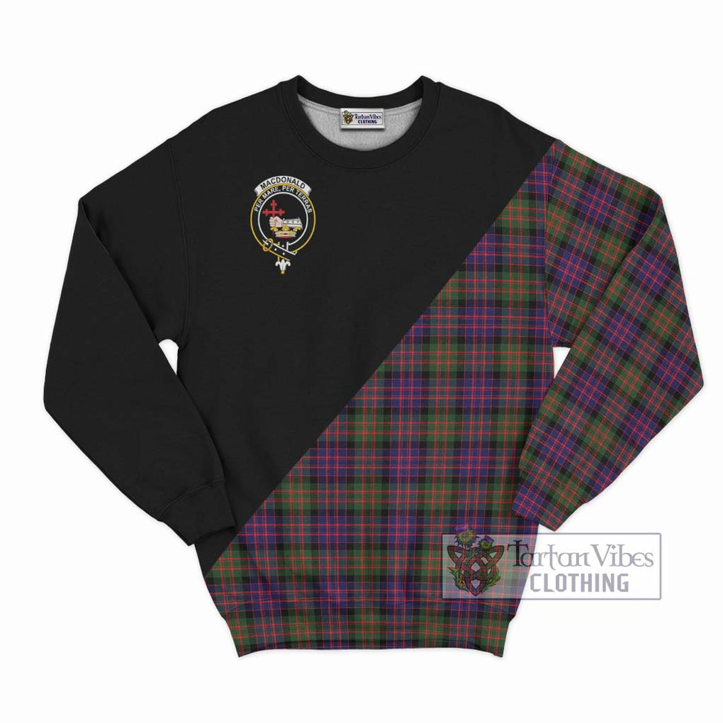 MacDonald Modern Tartan Sweatshirt with Family Crest and Military Logo Style - Tartanvibesclothing Shop