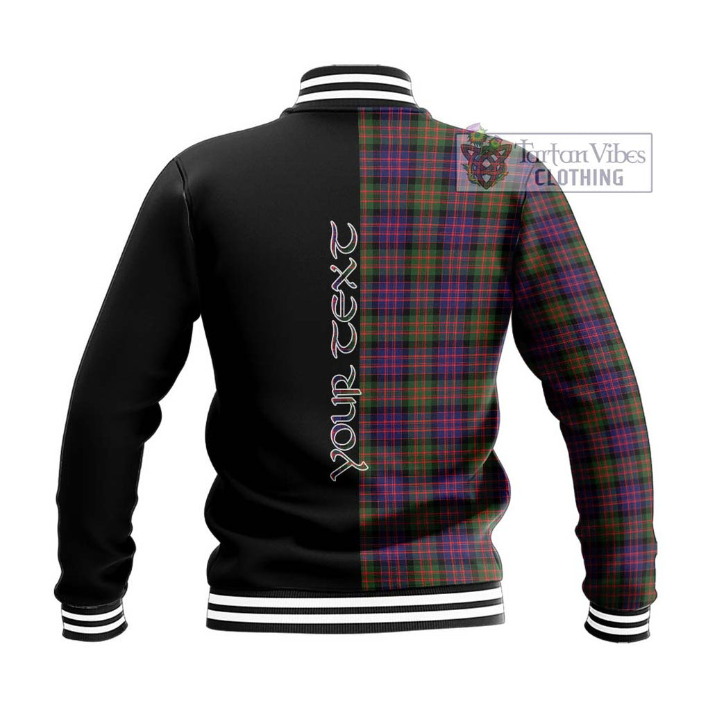 MacDonald Modern Tartan Baseball Jacket with Family Crest and Half Of Me Style - Tartanvibesclothing Shop