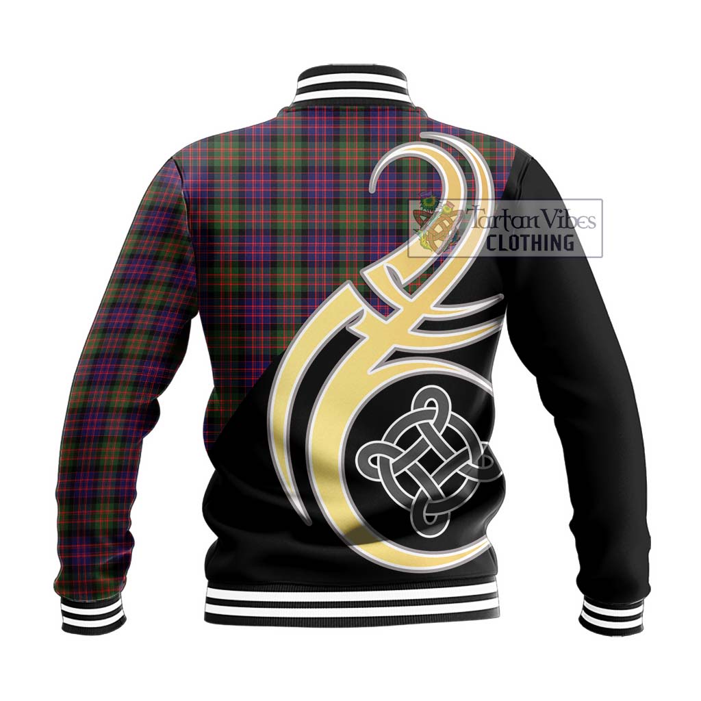 MacDonald Modern Tartan Baseball Jacket with Family Crest and Celtic Symbol Style - Tartan Vibes Clothing