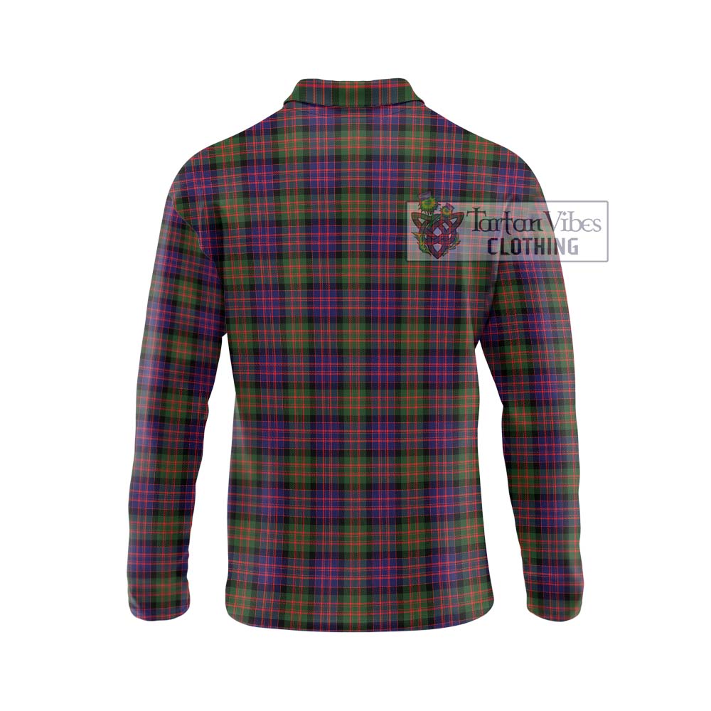 MacDonald Modern Tartan Long Sleeve Polo Shirt with Family Crest DNA In Me Style - Tartanvibesclothing Shop