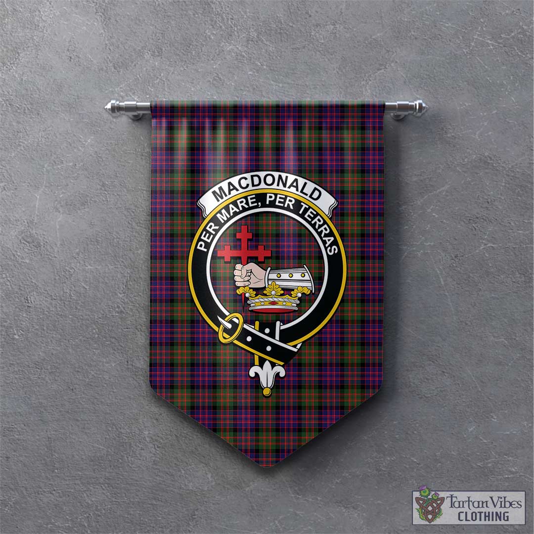 Tartan Vibes Clothing MacDonald Modern Tartan Gonfalon, Tartan Banner with Family Crest