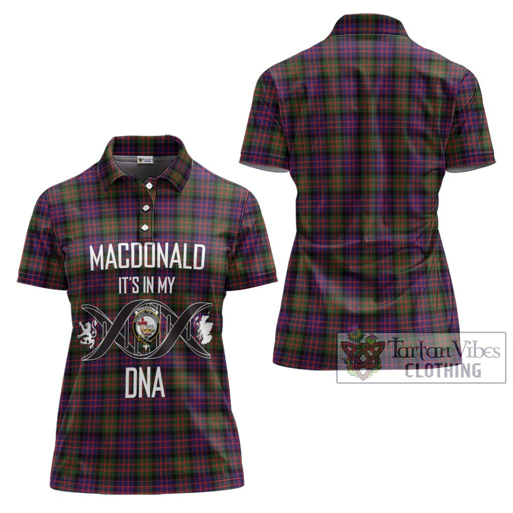 MacDonald Modern Tartan Women's Polo Shirt with Family Crest DNA In Me Style - Tartanvibesclothing Shop