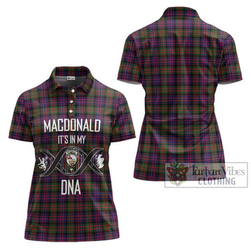 MacDonald Modern Tartan Women's Polo Shirt with Family Crest DNA In Me Style