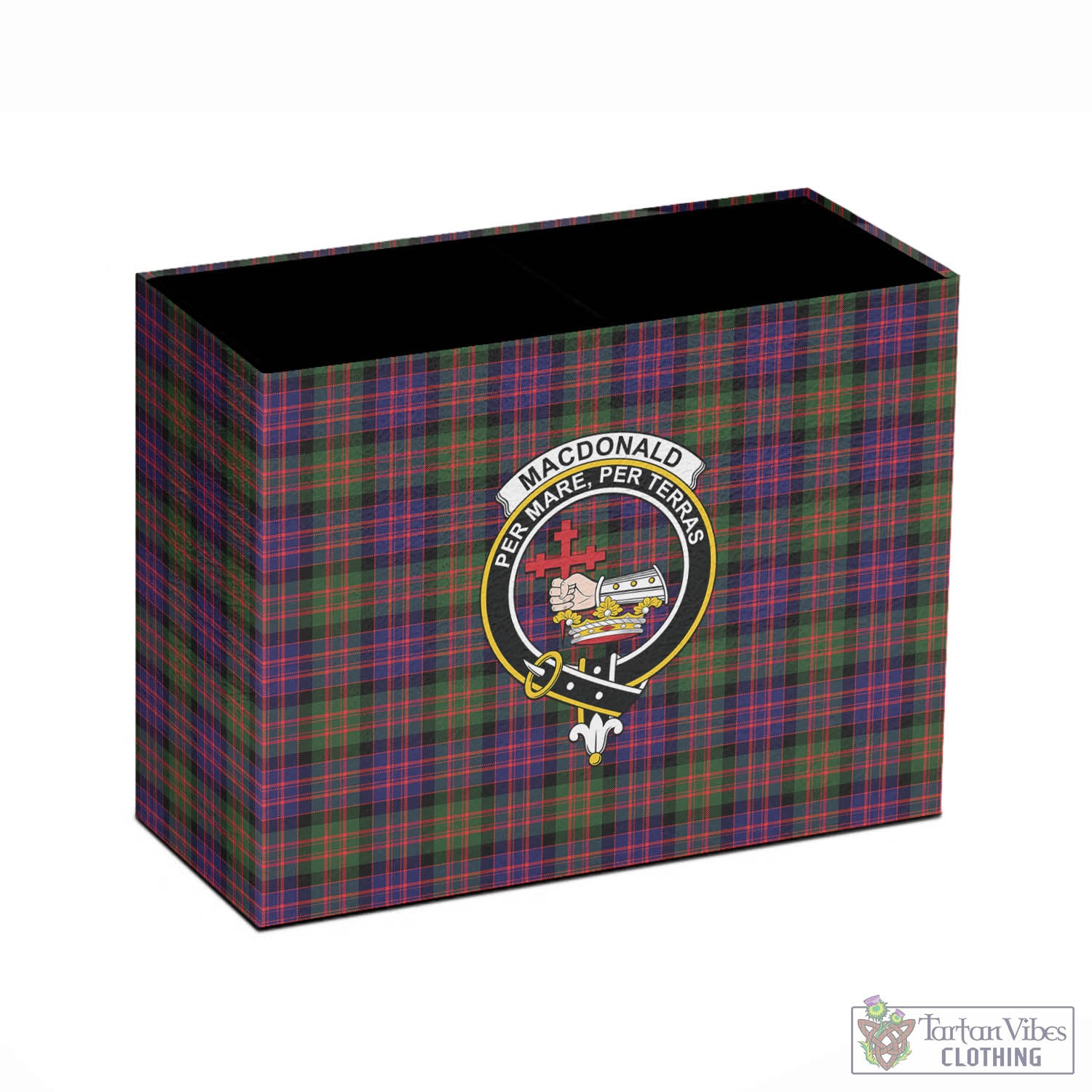 Tartan Vibes Clothing MacDonald Modern Tartan Pen Holder with Family Crest