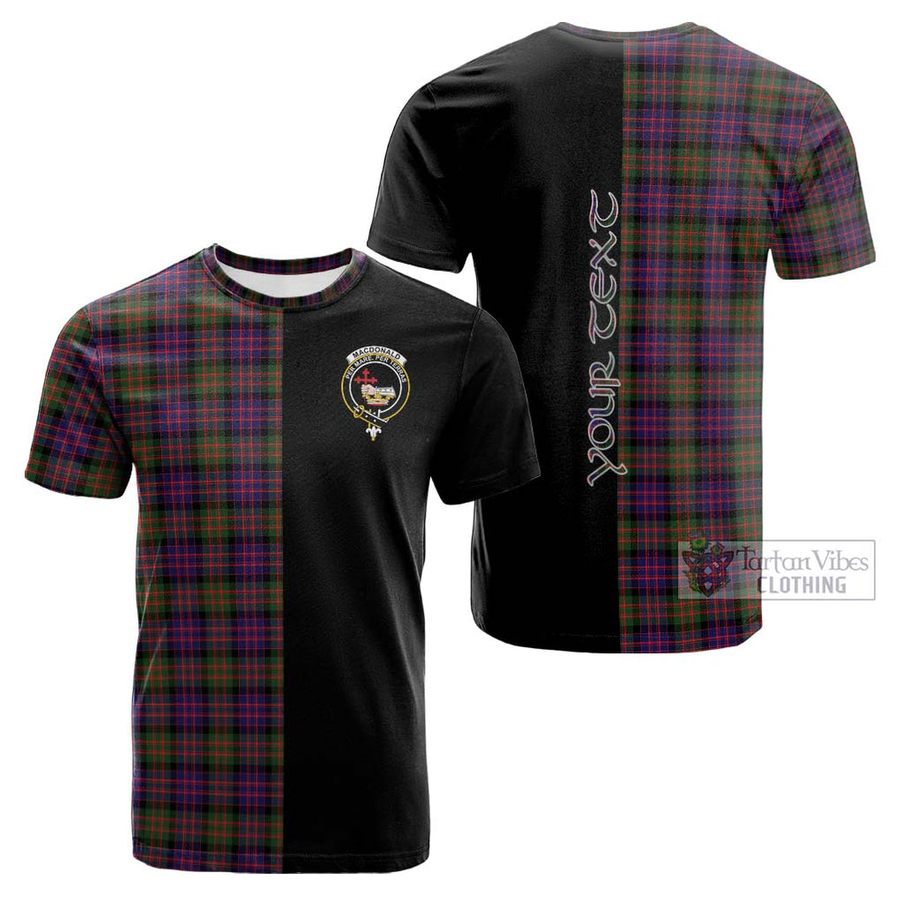 Tartan Vibes Clothing MacDonald Modern Tartan Cotton T-shirt with Family Crest and Half Of Me Style