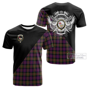 MacDonald Modern Tartan Cotton T-shirt with Family Crest and Military Logo Style