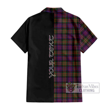 MacDonald Modern Tartan Short Sleeve Button Shirt with Family Crest and Half Of Me Style