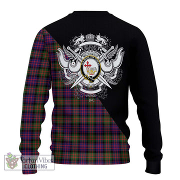 MacDonald Modern Tartan Ugly Sweater with Family Crest and Military Logo Style