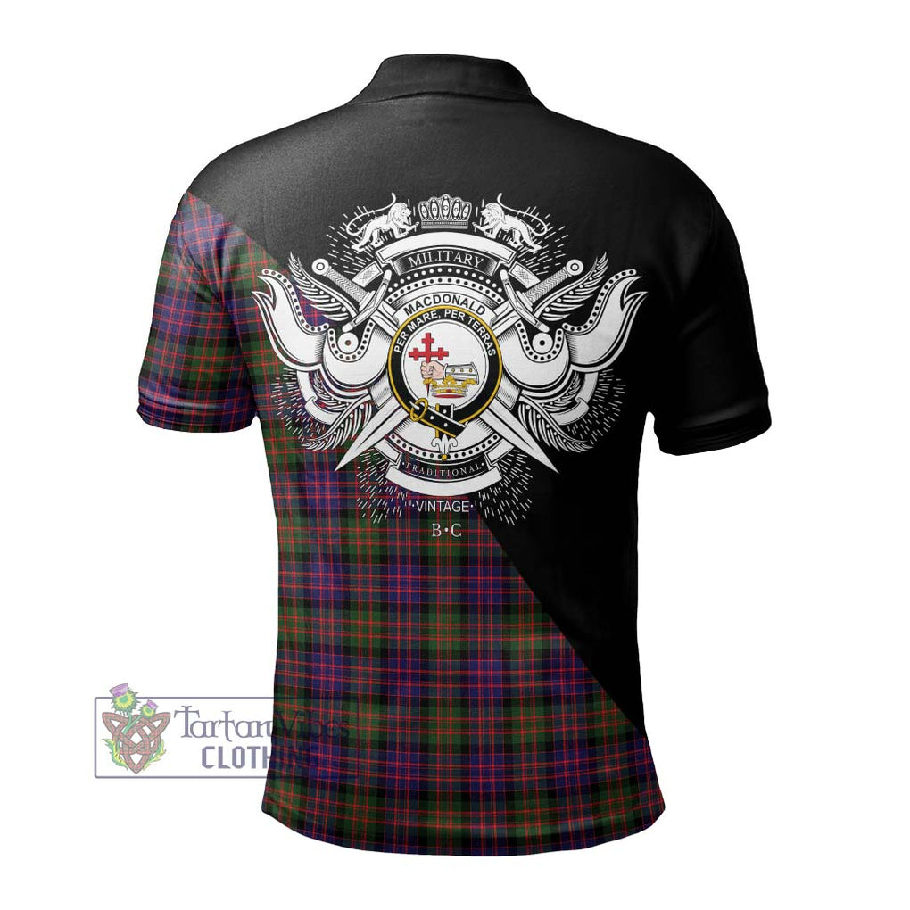 MacDonald Modern Tartan Polo Shirt with Family Crest and Military Logo Style - Tartanvibesclothing Shop