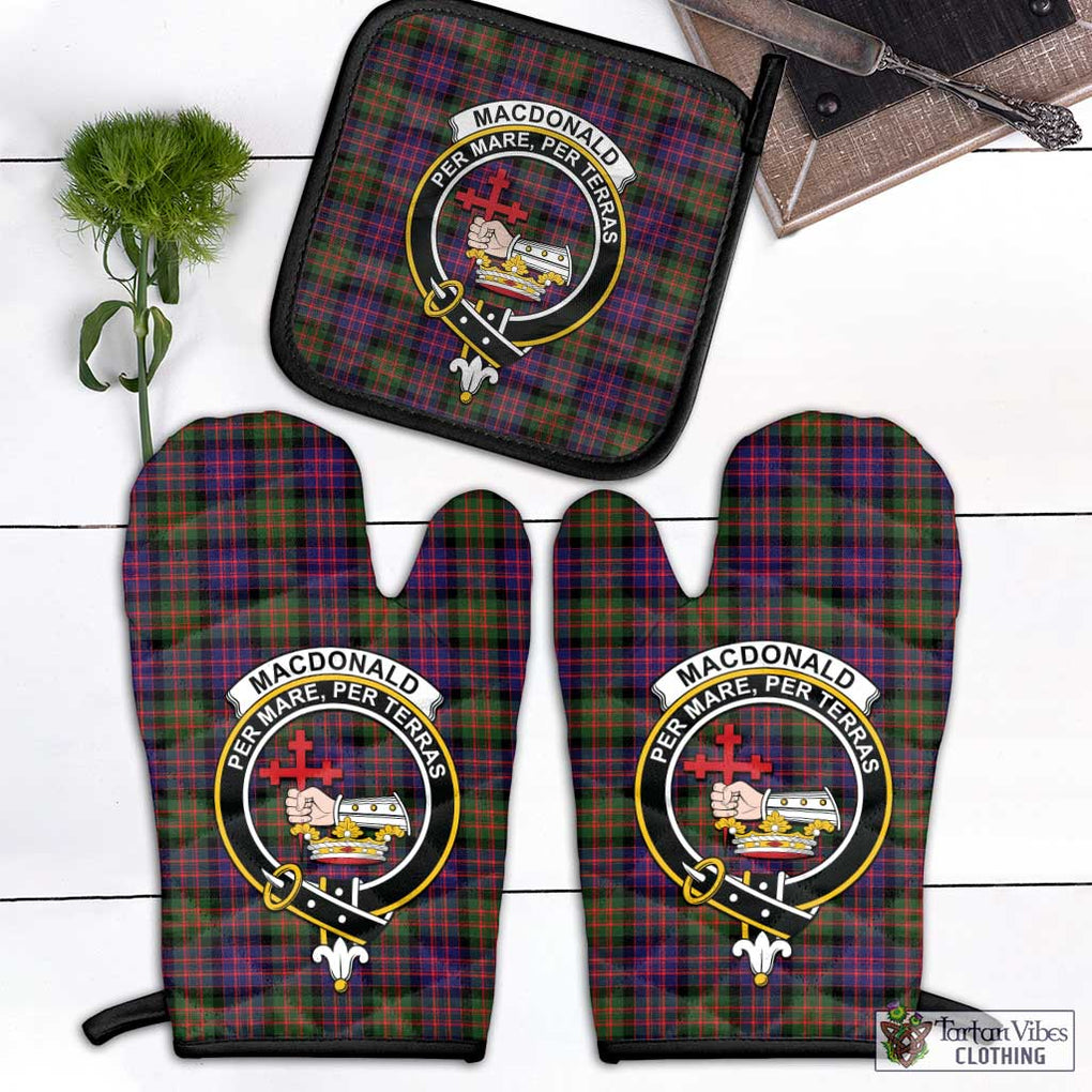 MacDonald Modern Tartan Combo Oven Mitt & Pot-Holder with Family Crest Combo 1 Oven Mitt & 1 Pot-Holder Black - Tartan Vibes Clothing