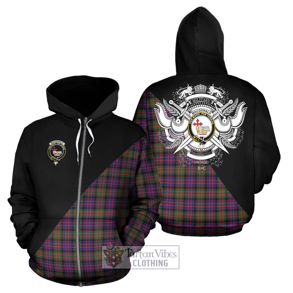 MacDonald Modern Tartan Hoodie with Family Crest and Military Logo Style - Tartanvibesclothing Shop