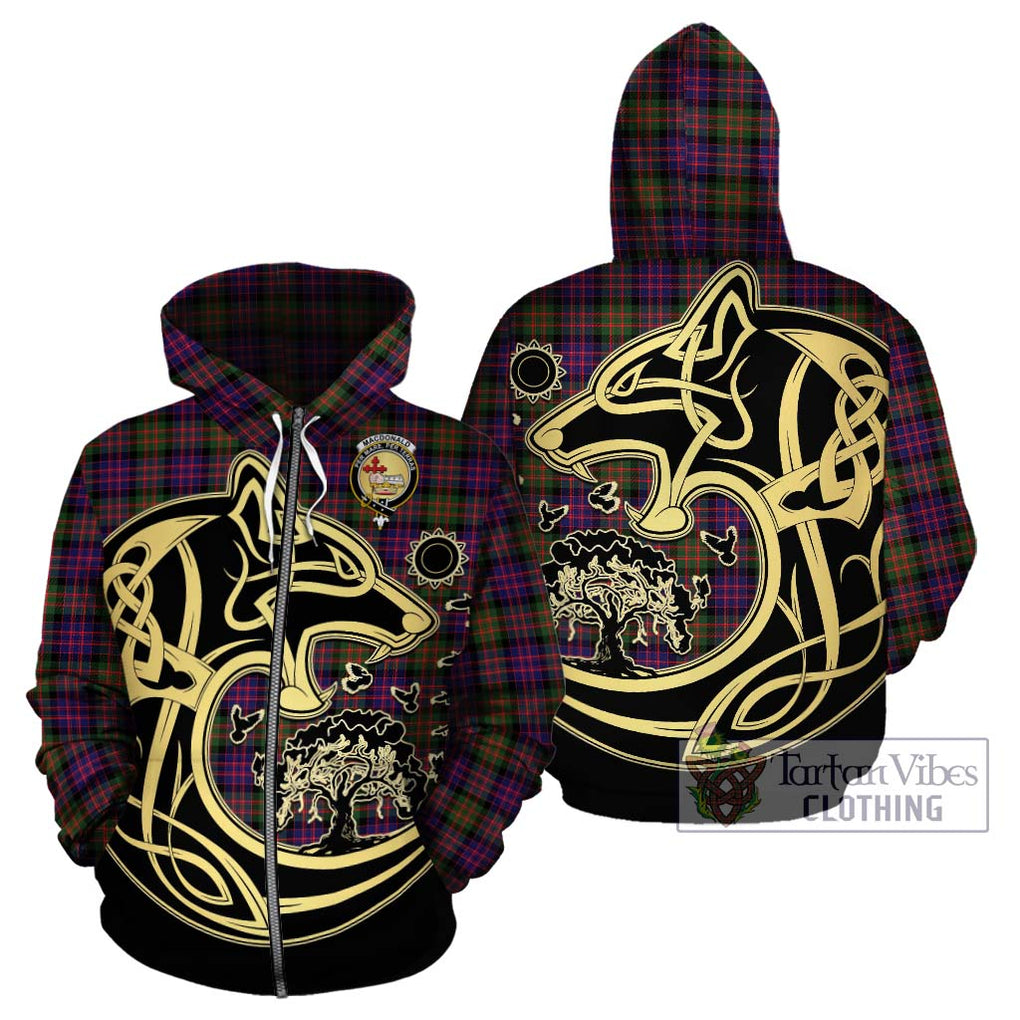 MacDonald Modern Tartan Hoodie with Family Crest Celtic Wolf Style - Tartan Vibes Clothing