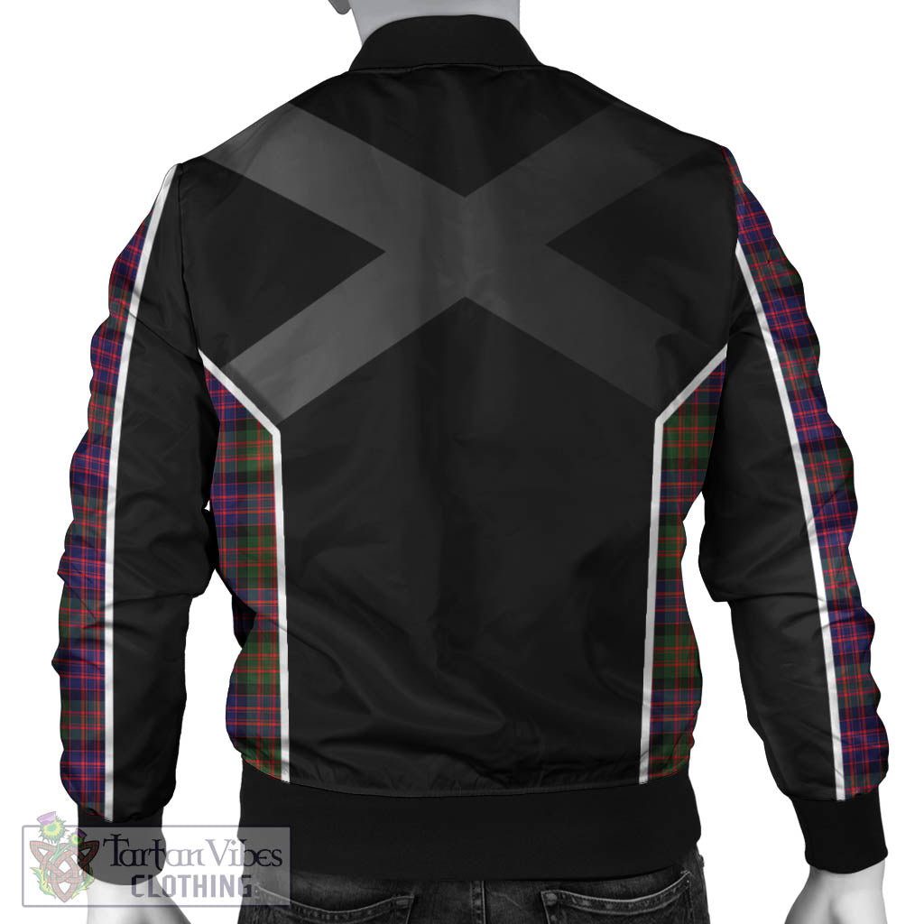 Tartan Vibes Clothing MacDonald Modern Tartan Bomber Jacket with Family Crest and Scottish Thistle Vibes Sport Style